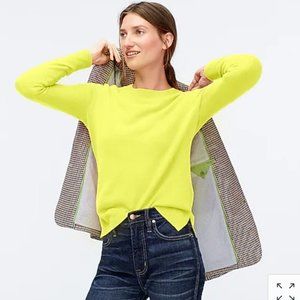 J. Crew 100% Cashmere Sweater Crew in Bright Citrus Yellow